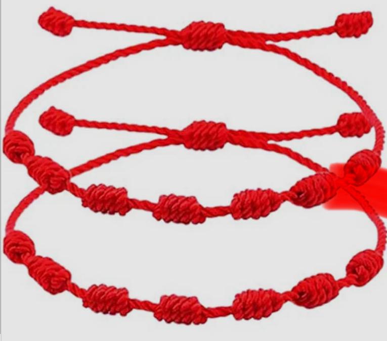 Pulseira 7 Nós Vermelha